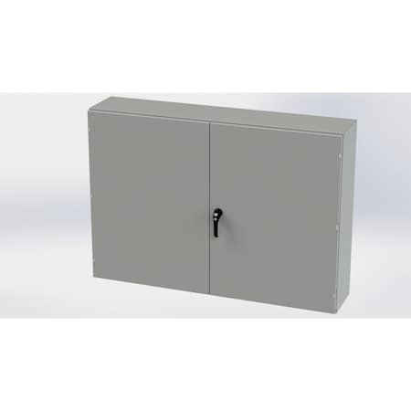 Saginaw Control & Engineering 3 Point Latch with Padlock Handle Electrical Enclosures, 42 in H, 12 in D, 60 in W, NEMA 3R, 12, 13 SCE-426012WFALP